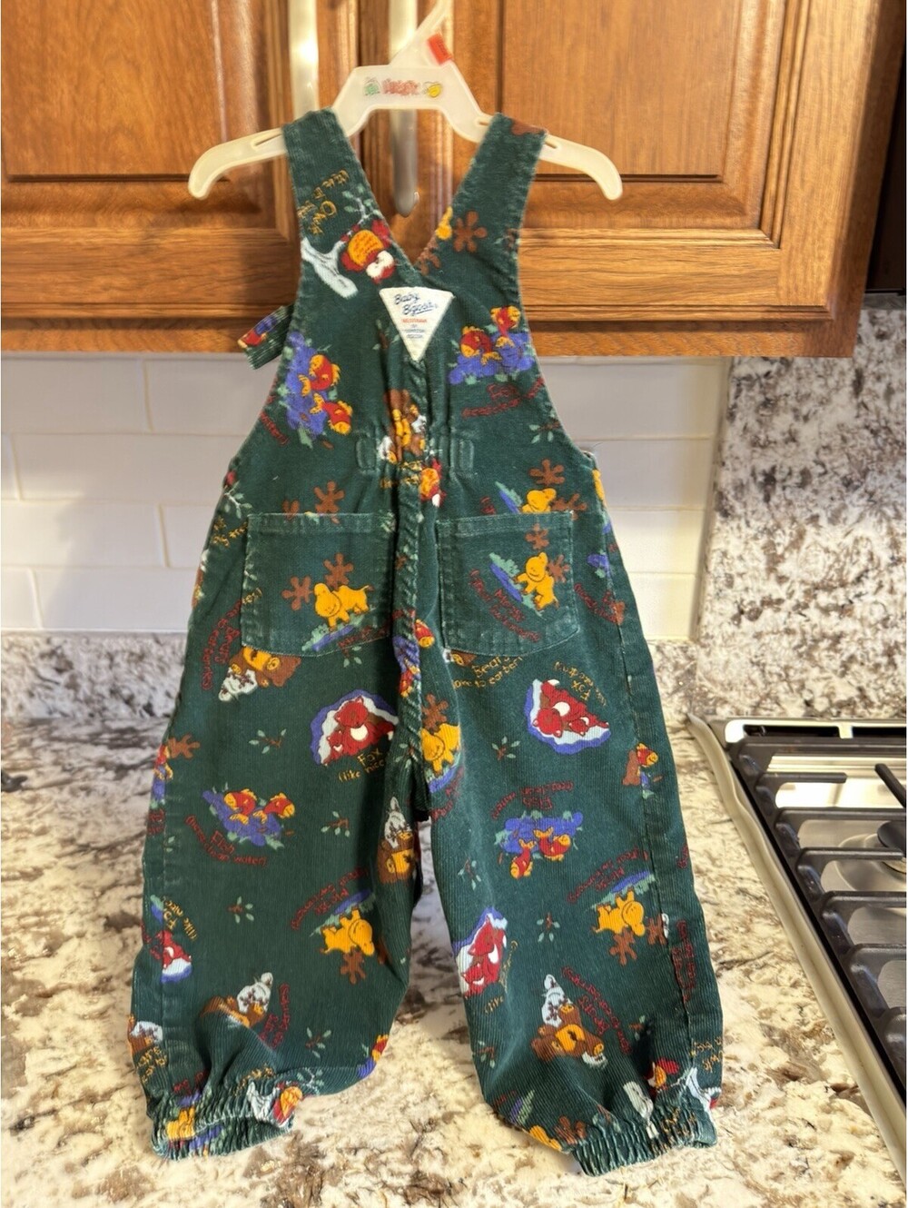 Vintage OshKosh B'gosh Baby B'gosh Dark Green Corduroy Overalls - Size 24 Months